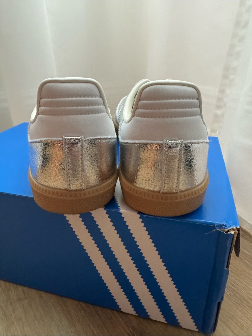 Adidas Samba OG Metallic Silver Leather Sneakers - Picture 4 of 10